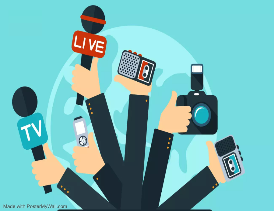 Vector Live Report Concept With Microphones Made With Poster My Wall